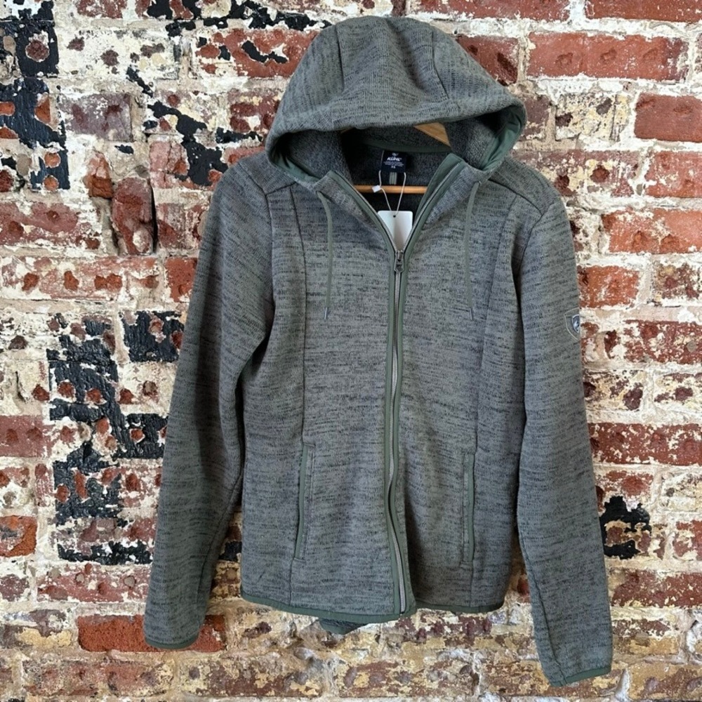Kuhl Ascendyr Fleece Sweater Full Zip Hooded Jacket Womens XS Greenish